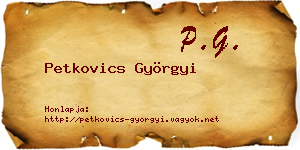 Petkovics Györgyi névjegykártya