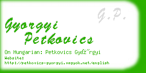gyorgyi petkovics business card